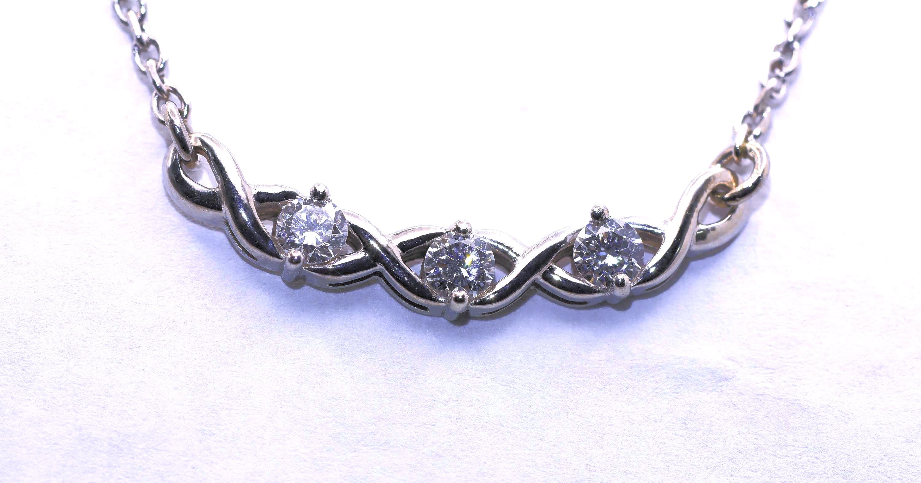 Lab Diamond Weave Necklace, 1/2 Ct. TW, 14K White Gold