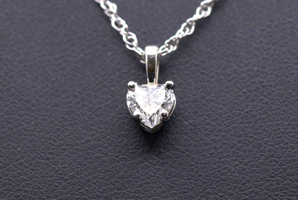 Heart Shape Lab Diamond Pendant, 1/2 Ct., 14K White Gold
