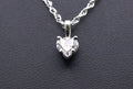 Heart Shape Lab Diamond Pendant, 1/2 Ct., 14K White Gold