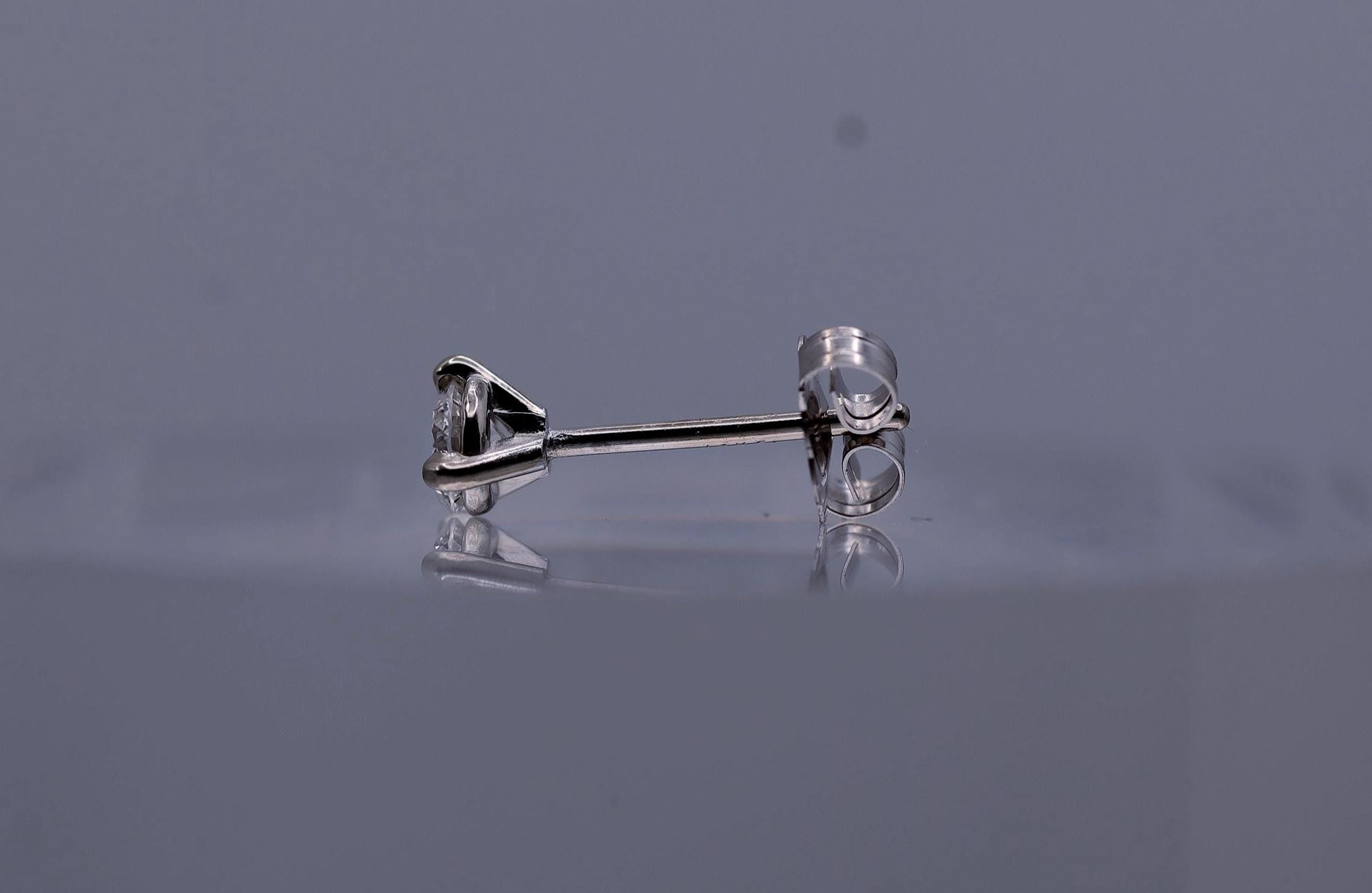 Lab Diamond Stud Earrings, 1/3 Ct. TW, 14K White Gold