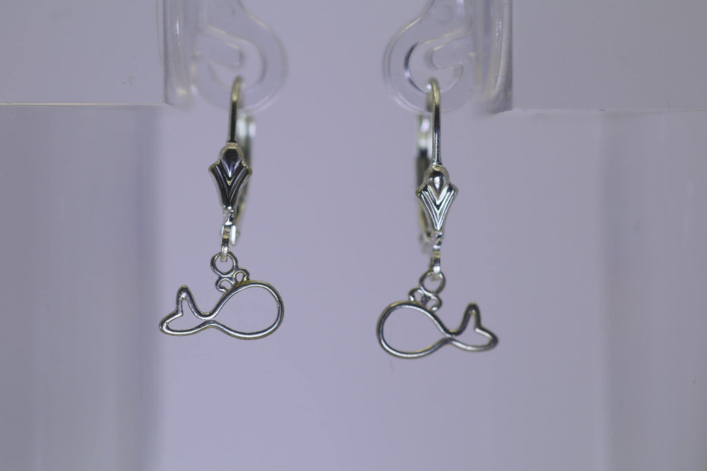 Sterling Silver Whale Dangle Earrings