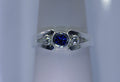 Sterling Silver Jewelry , Ring , Sapphire and Diamond Ring