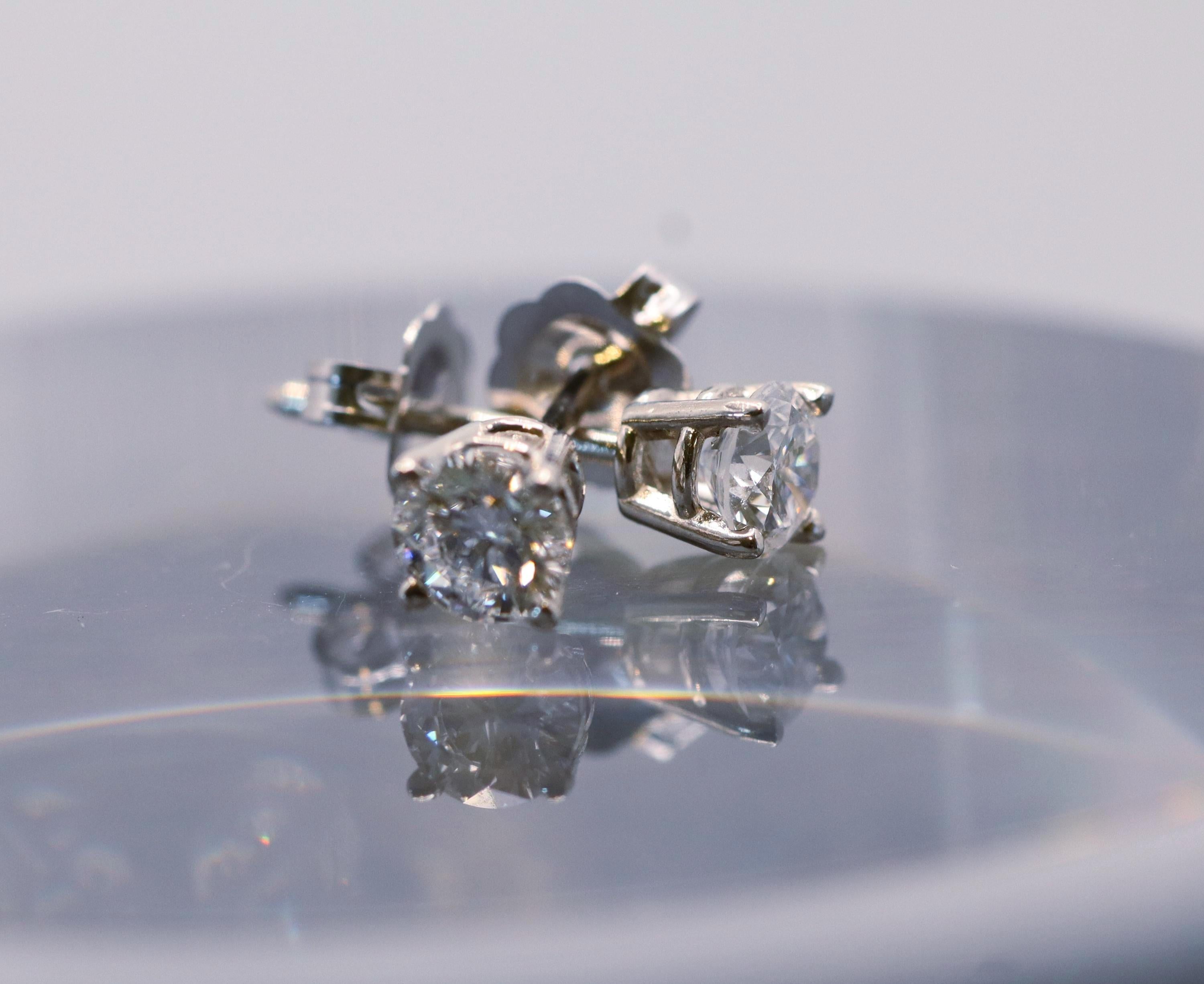 Lab Diamond Stud Earrings, 1/2 Ct. TW, 14K White Gold