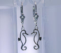 Sterling Silver Sea Horse Drop Earrings