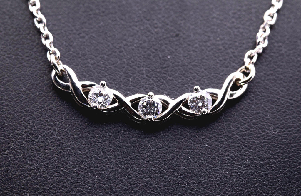 Lab Diamond Weave Necklace, 1/2 Ct. TW, 14K White Gold