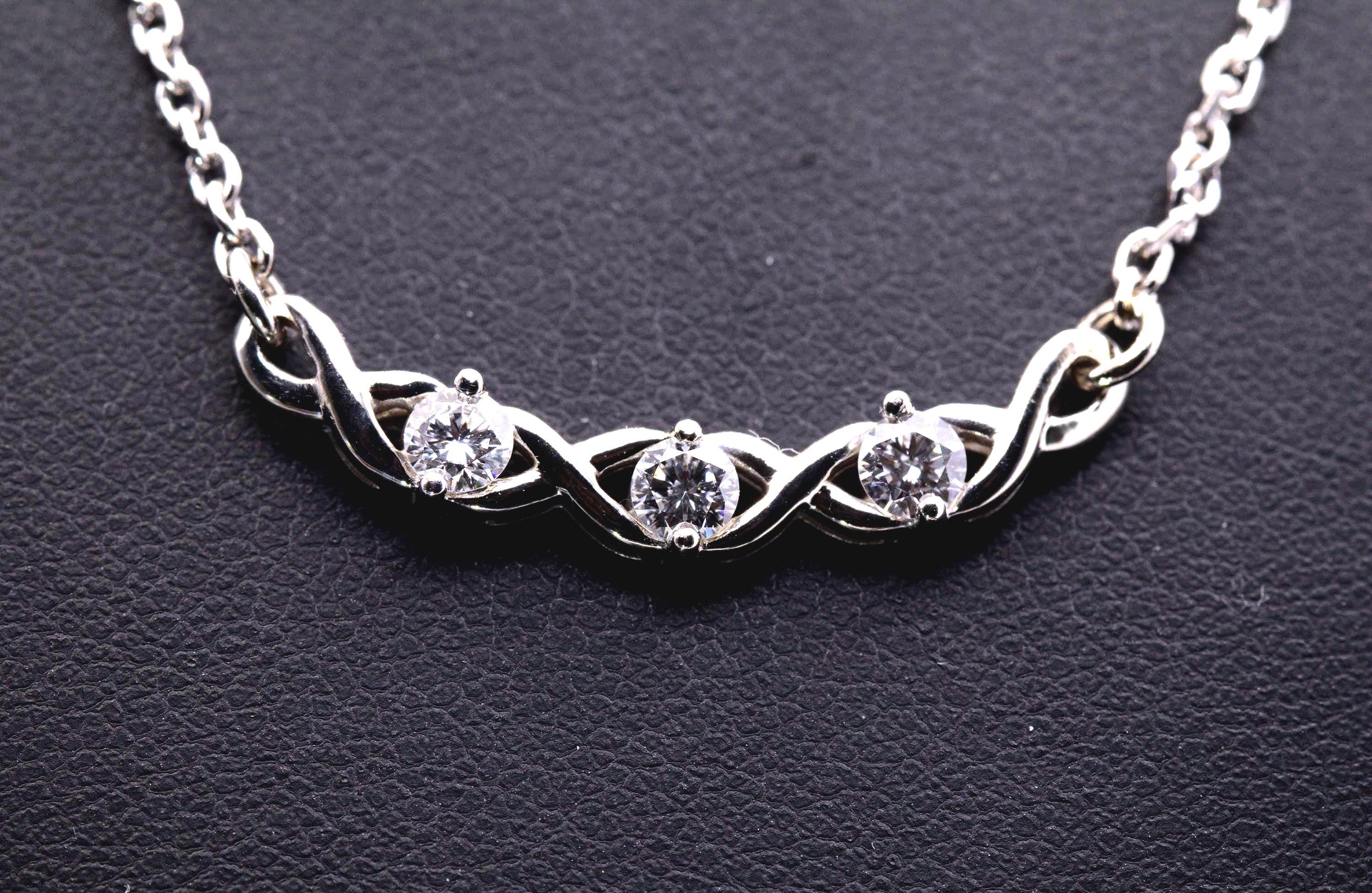 Lab Diamond Weave Necklace, 1/2 Ct. TW, 14K White Gold