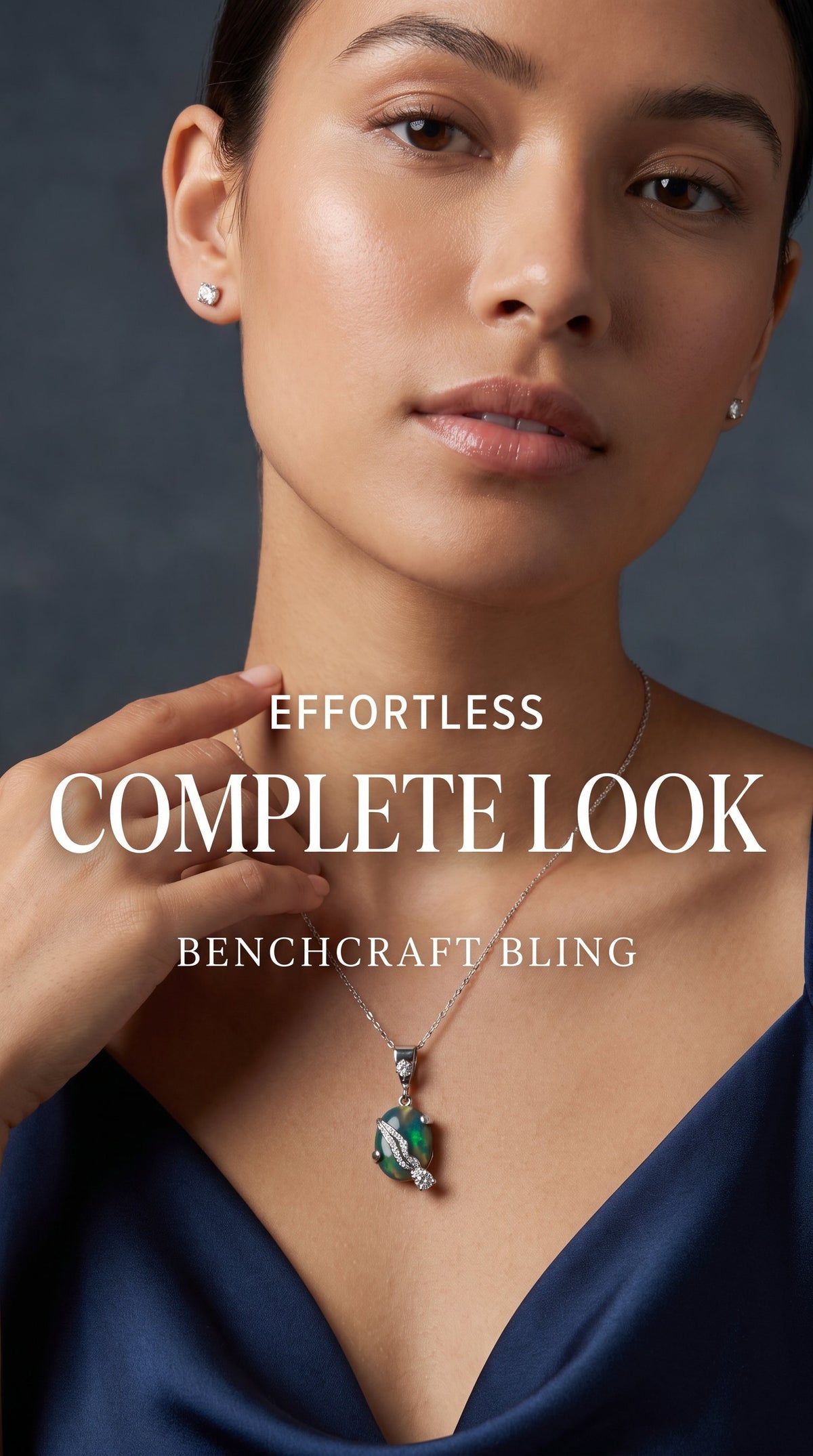 Sterling Silver Opal Pendant Necklace with Textured Overlay