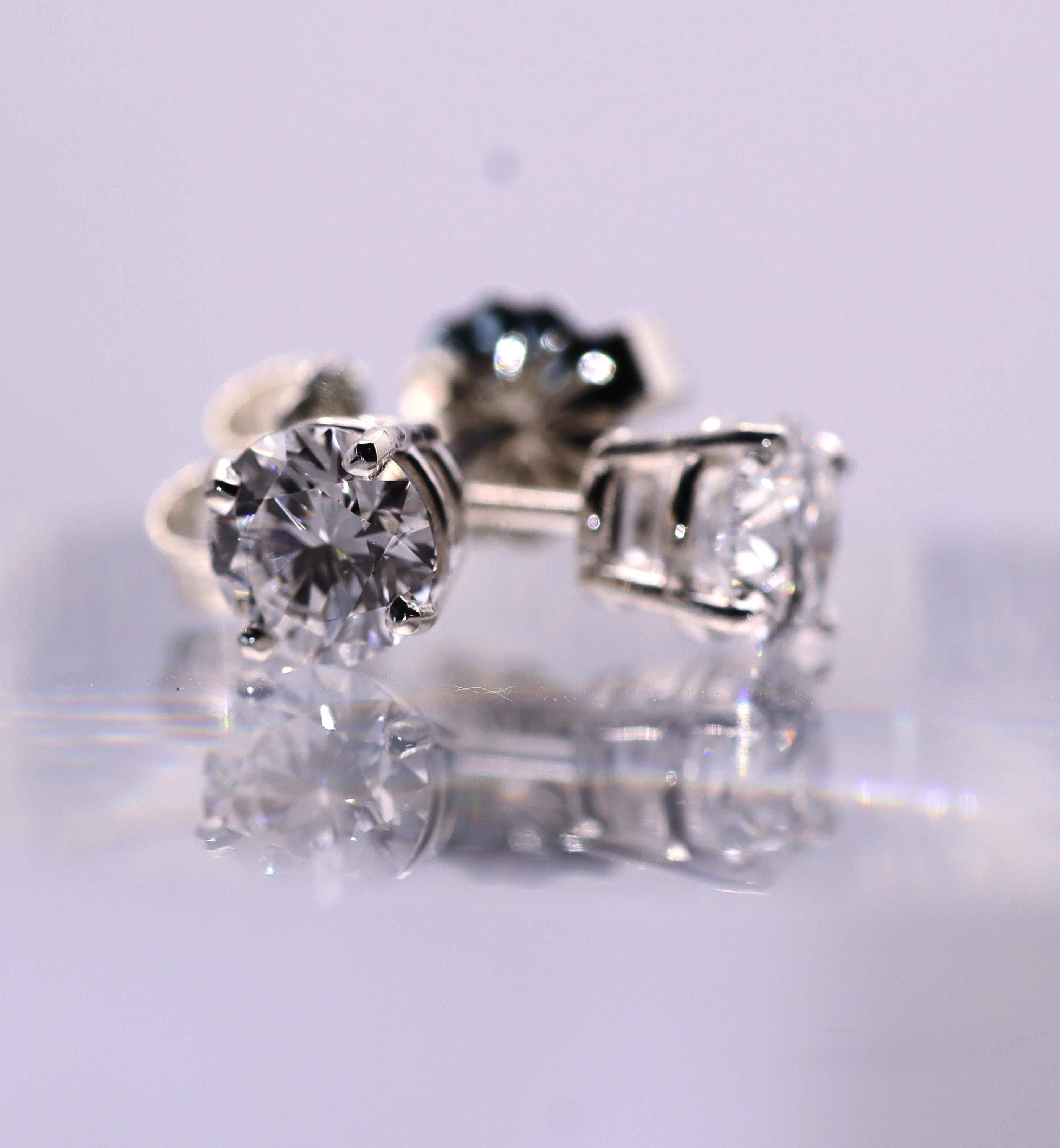 Cubic Zirconia Stud Earrings, 1 Ct. TW, Continuum Sterling Silver