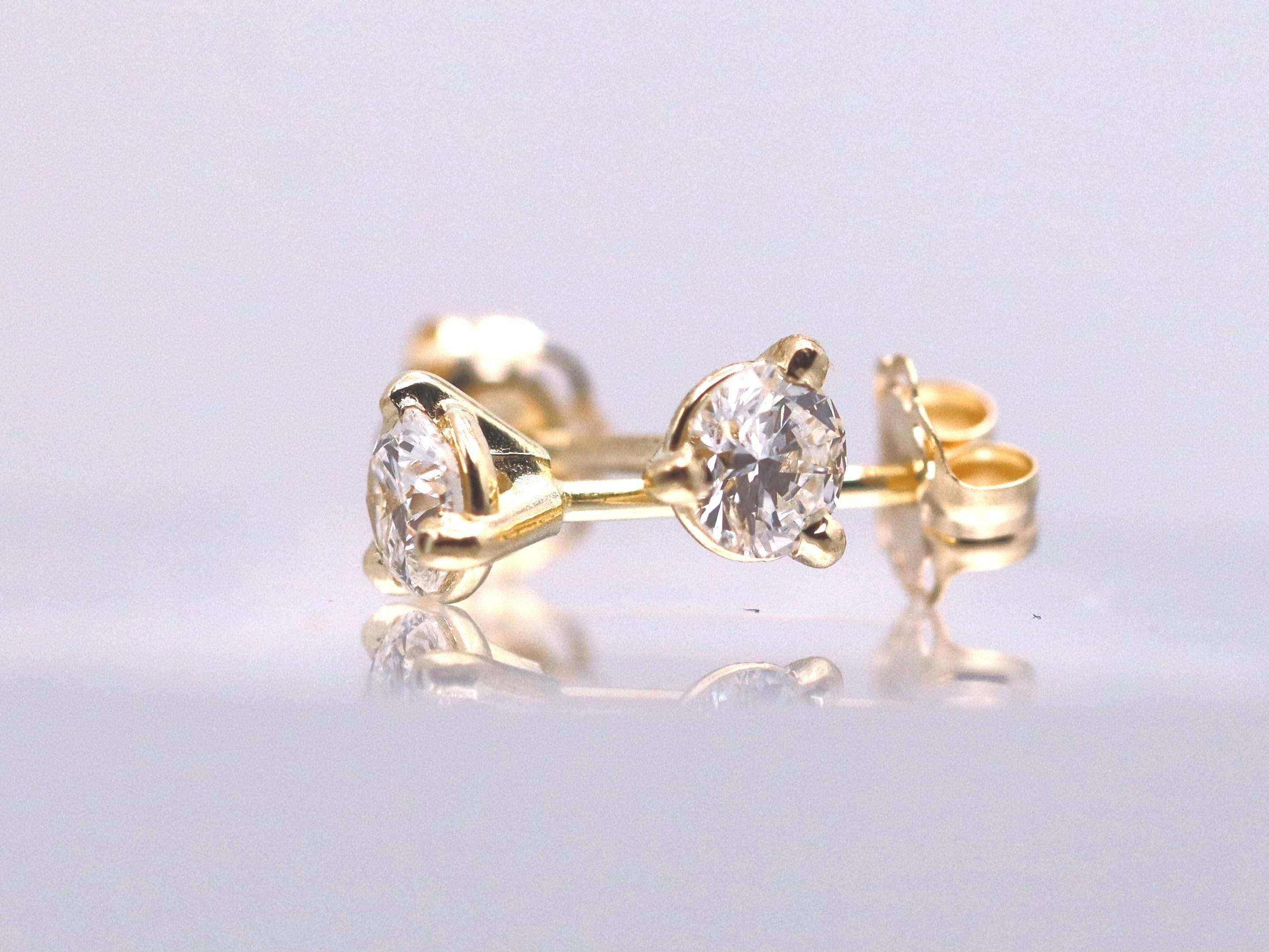 Diamond Stud Earrings , Lab , 14K. YG, 1/3 CT.