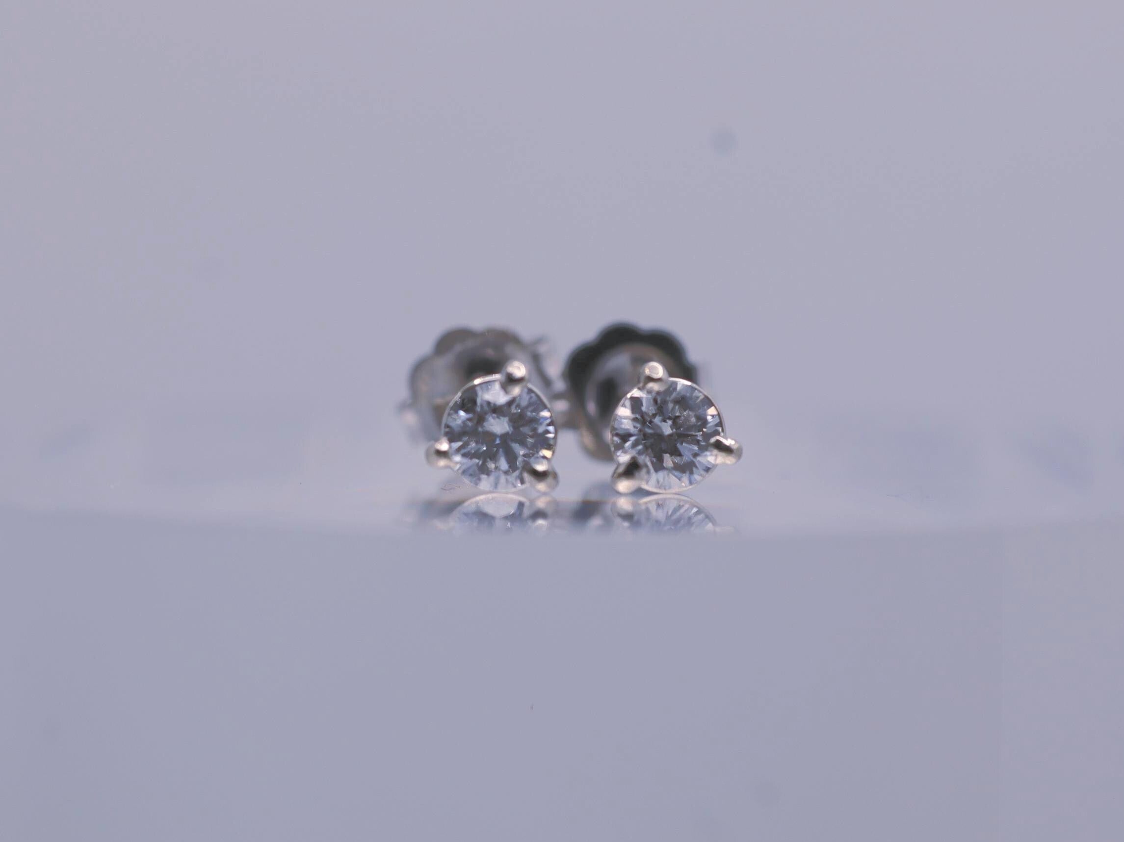 Lab Diamond Stud Earrings, 1/3 Ct. TW, 14K White Gold