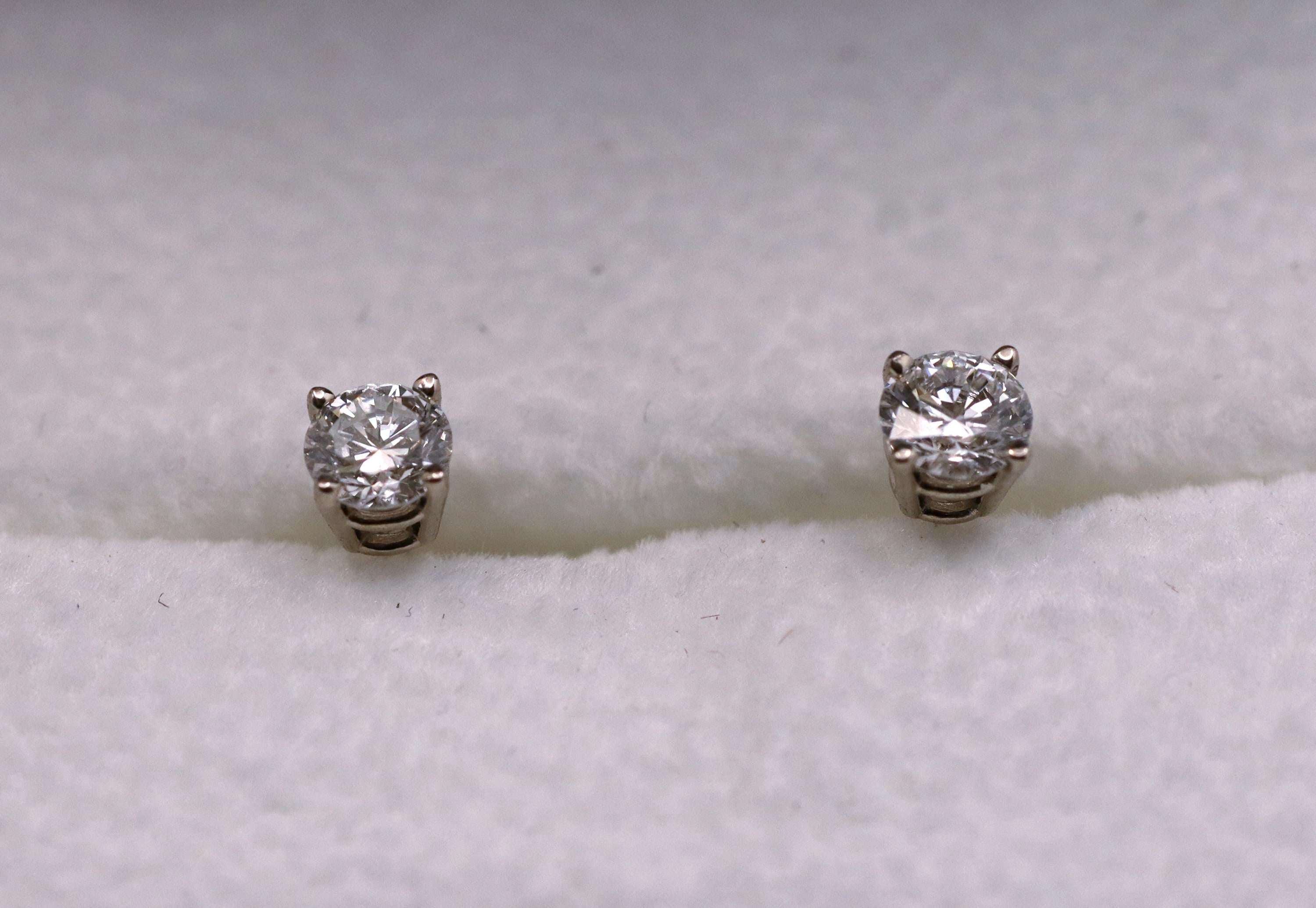 Lab Diamond Stud Earrings, 1/2 Ct. TW, 14K White Gold