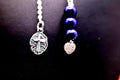 Sterling Silver Bible Bookmark with Lapis Beads, Cross, and Diamond Heart Charm