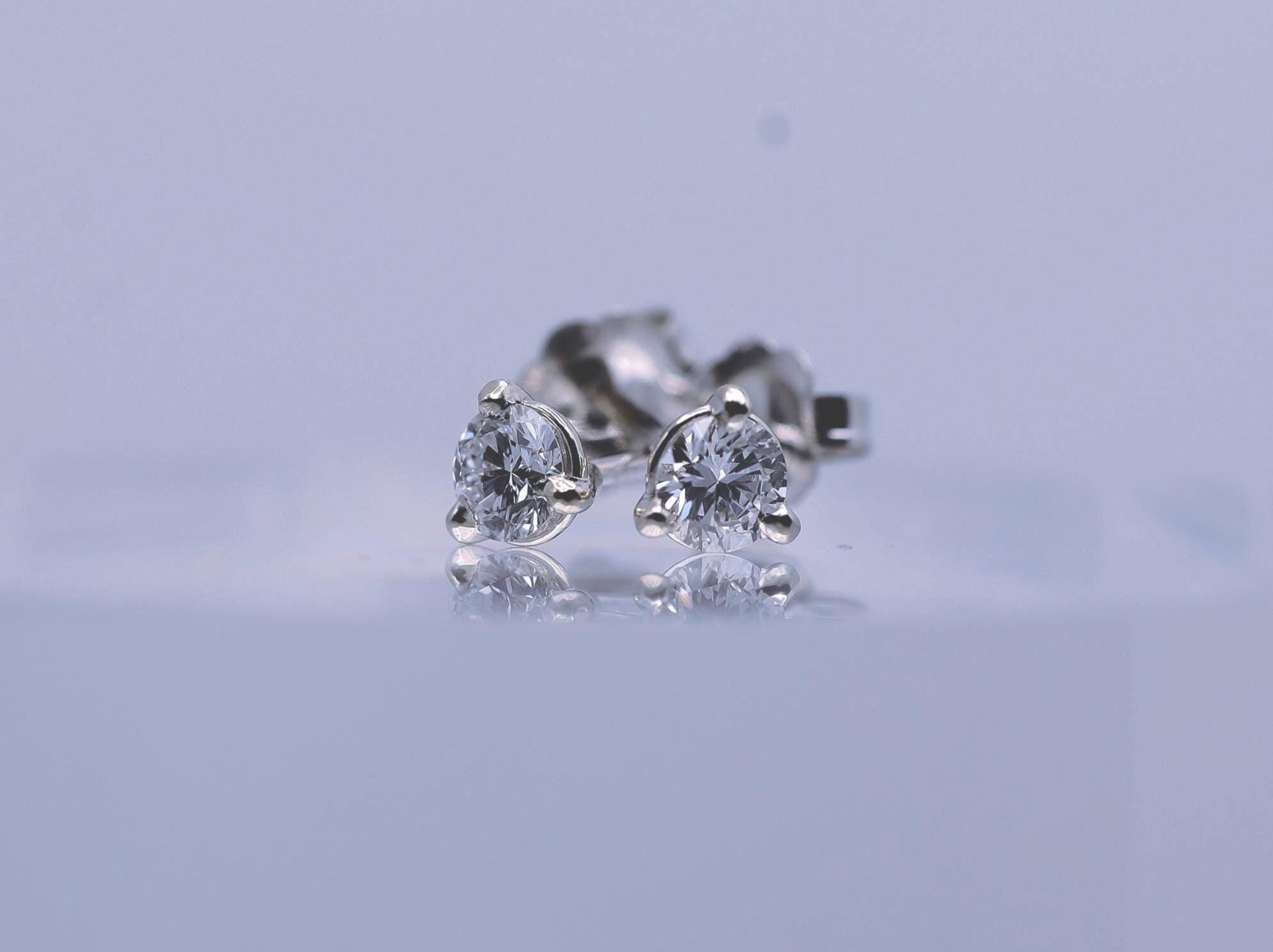 Lab Diamond Stud Earrings, 1/3 Ct. TW, 14K White Gold
