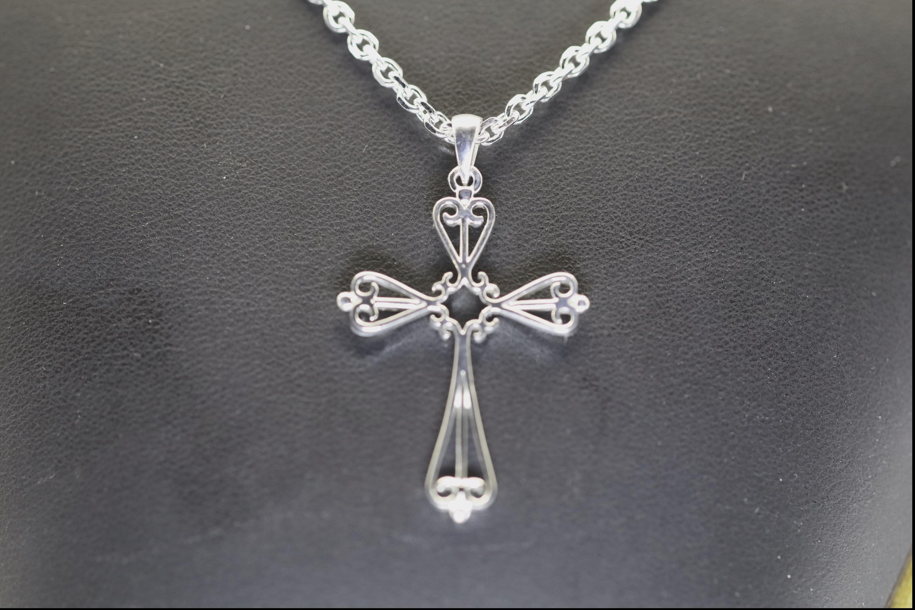 Silver Cross With Chain