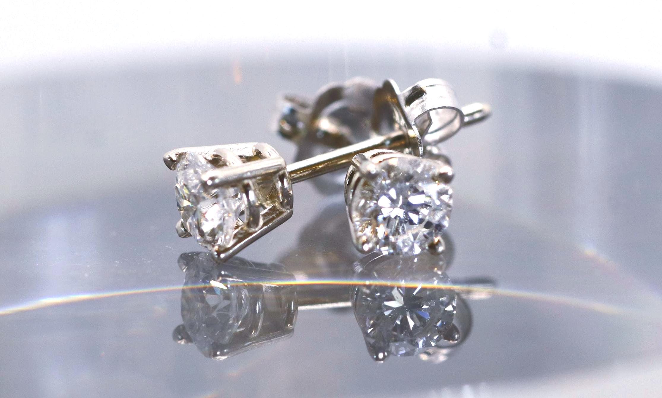 Lab Diamond Stud Earrings, 1/2 Ct. TW, 14K White Gold