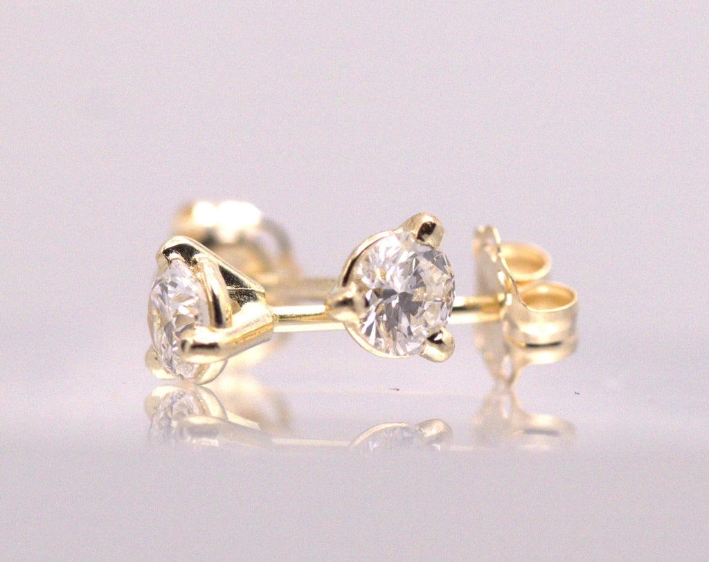 Diamond Stud Earrings , Lab , 14K. YG, 1/3 CT.