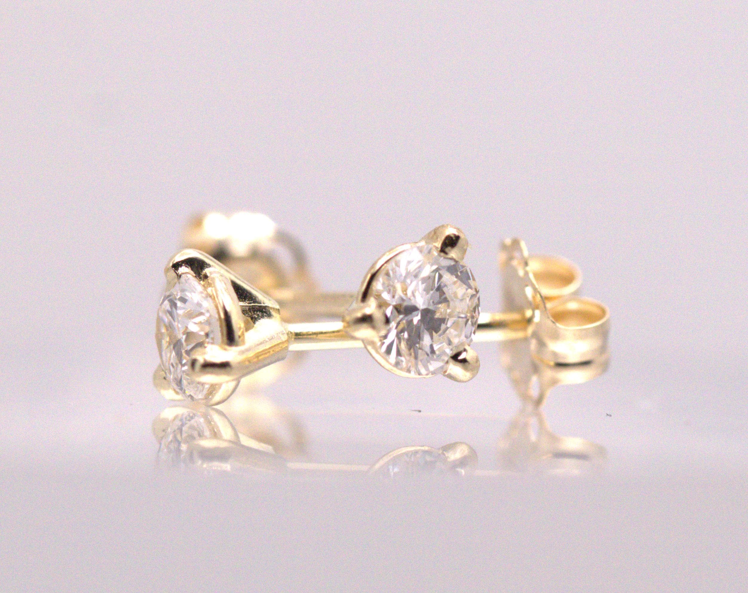 Diamond Stud Earrings , Lab , 14K. YG, 1/3 CT.