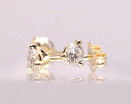 Diamond Stud Earrings , Lab , 14K. YG, 1/3 CT.
