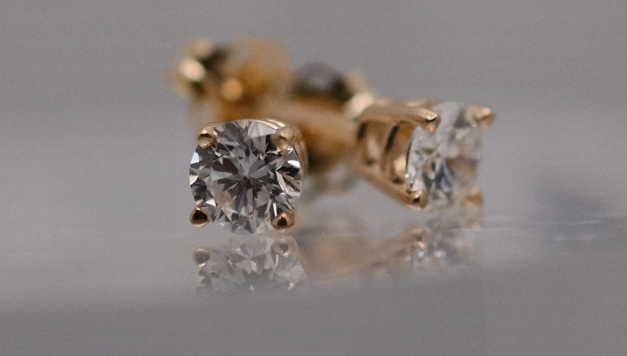 Lab Diamond Stud Earrings, 1/2 Ct. TW, 14K Yellow Gold