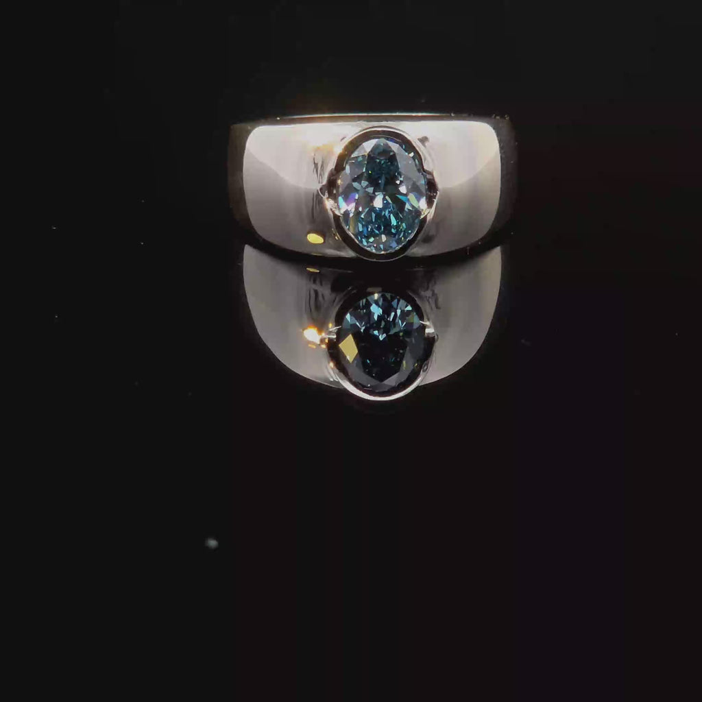 2 ct. Vivid Blue Lab Diamond set in Sterling Silver