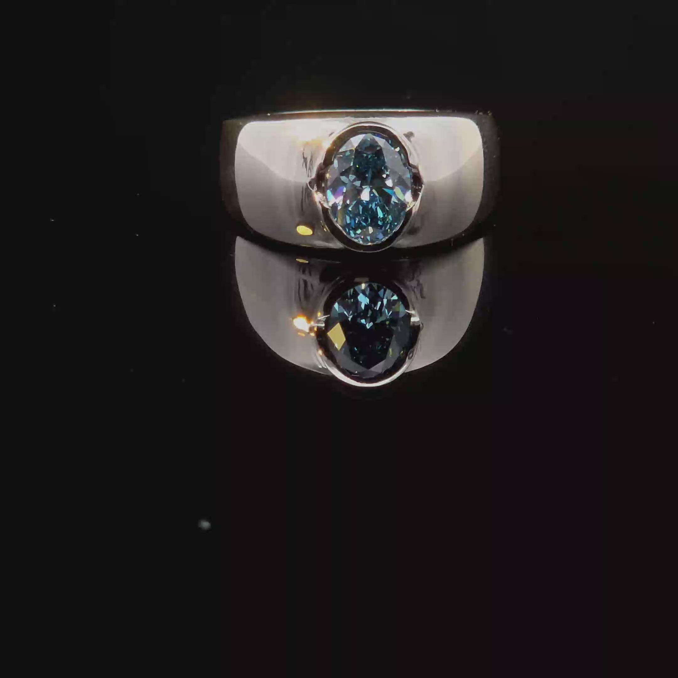 2 ct. Vivid Blue Lab Diamond set in Sterling Silver