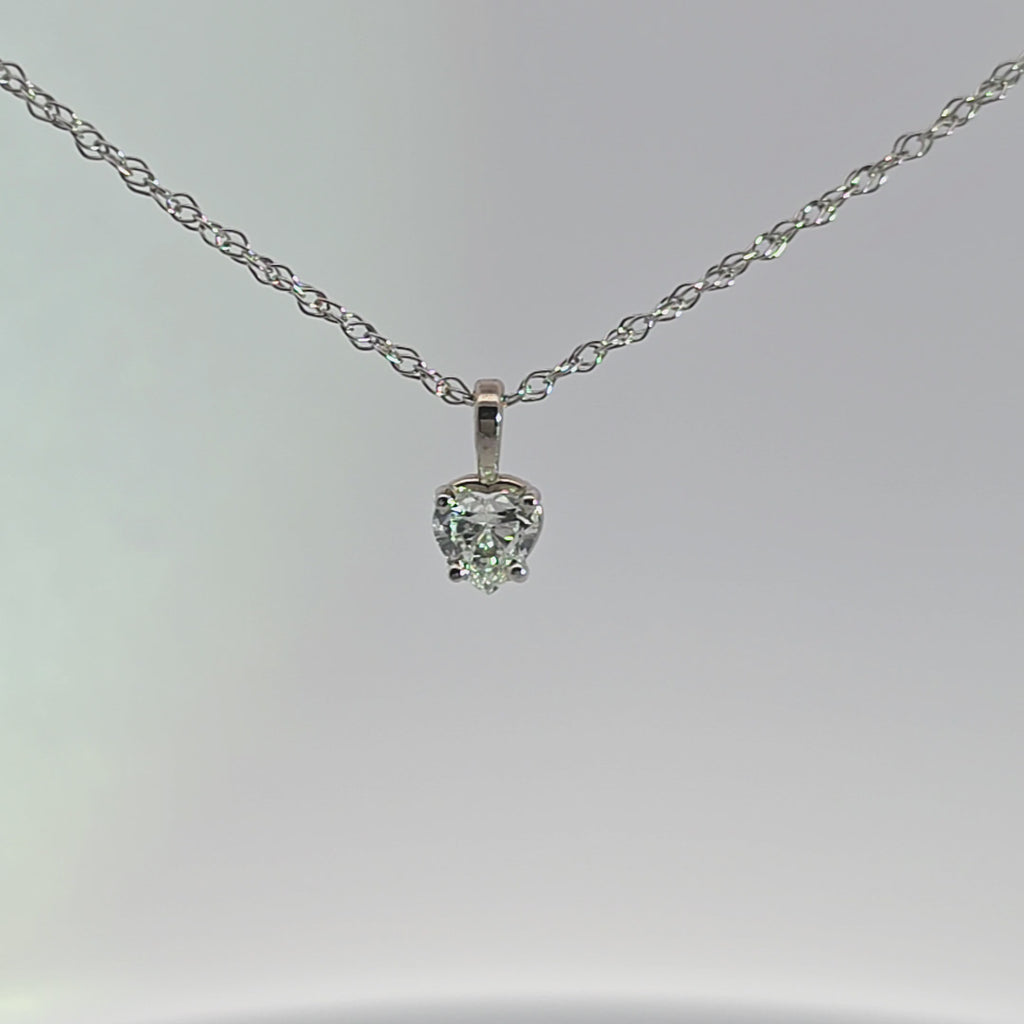 Heart Shape Lab Diamond Pendant, 1/2 Ct., 14K White Gold