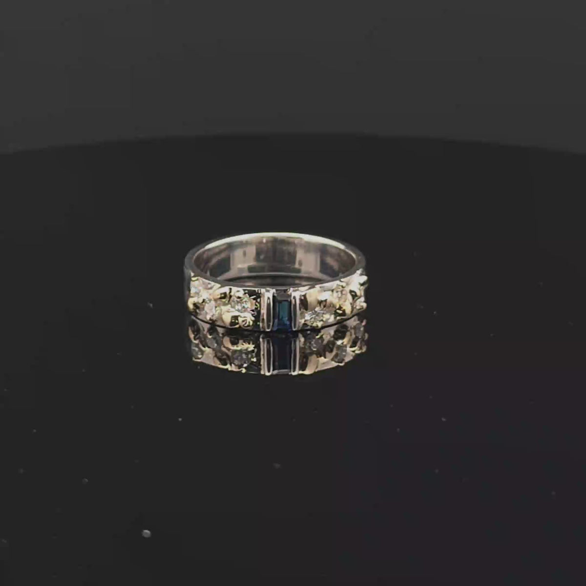Sapphire Nugget Ring with Diamond Accents