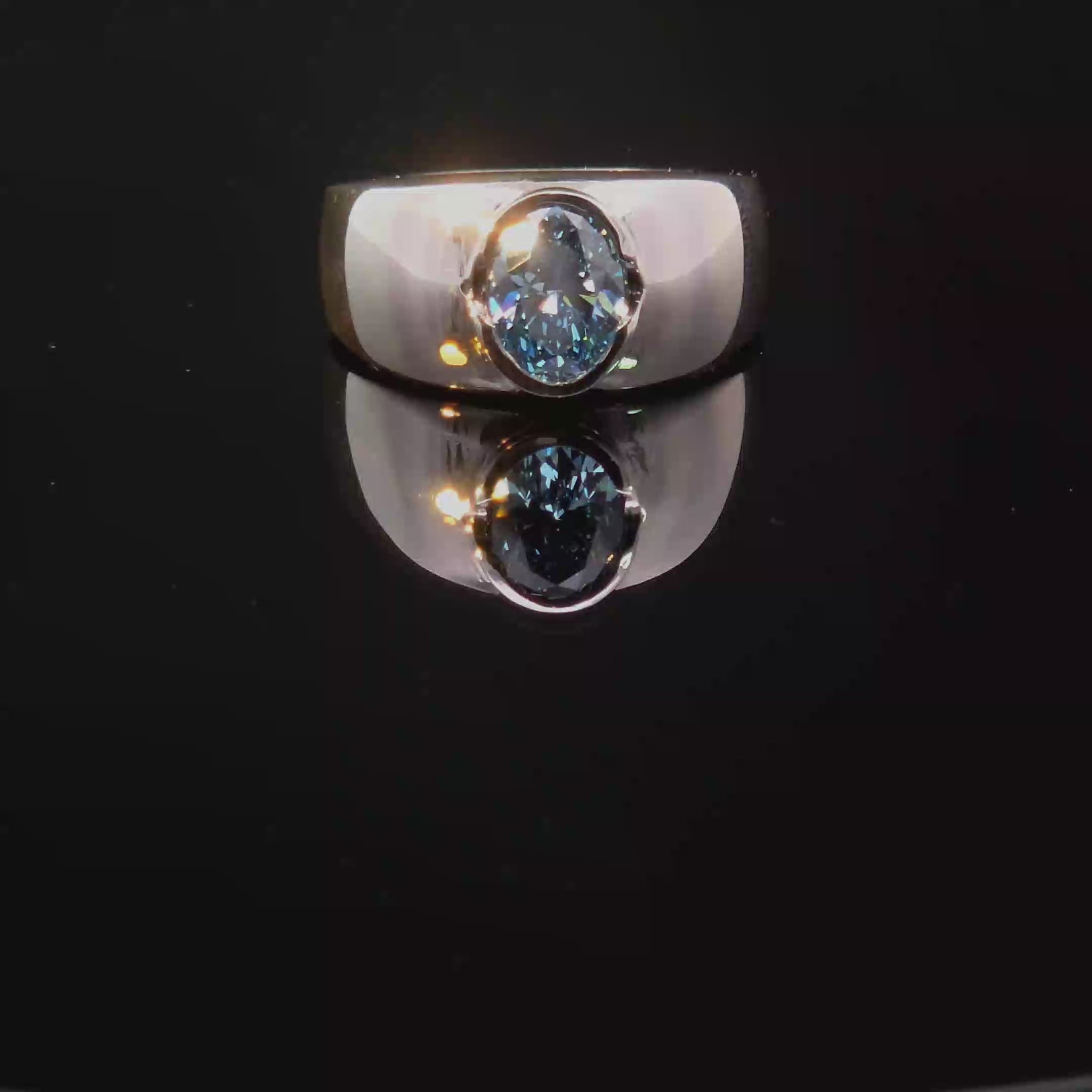 2 ct. Vivid Blue Lab Diamond set in Sterling Silver