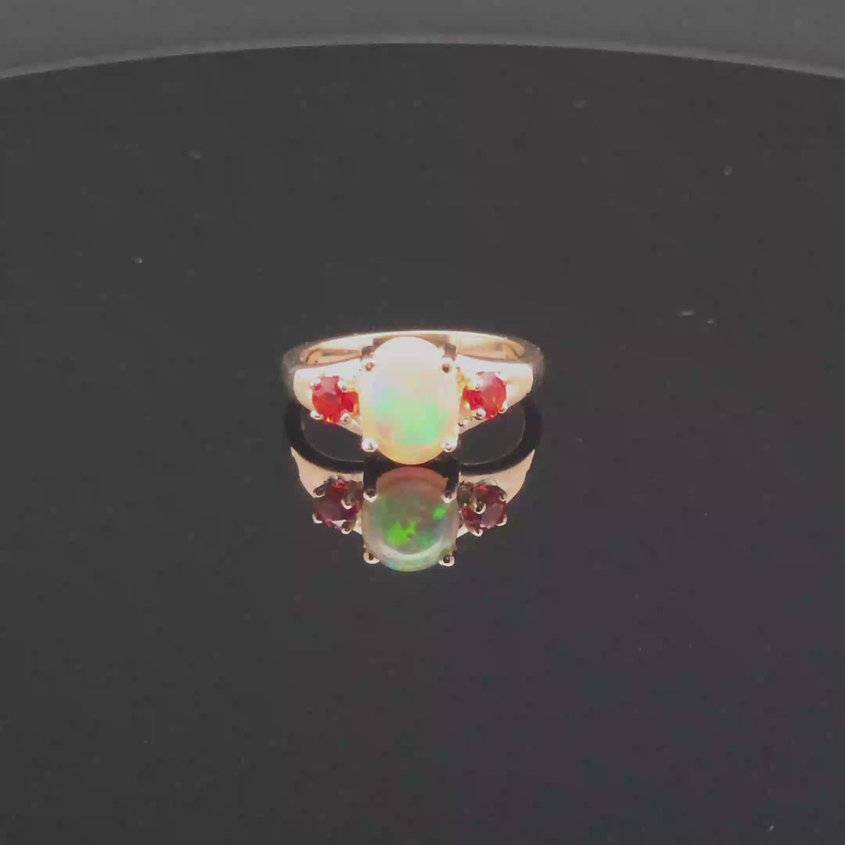 Oval Opal Multi-Stone Ring in Yellow Gold