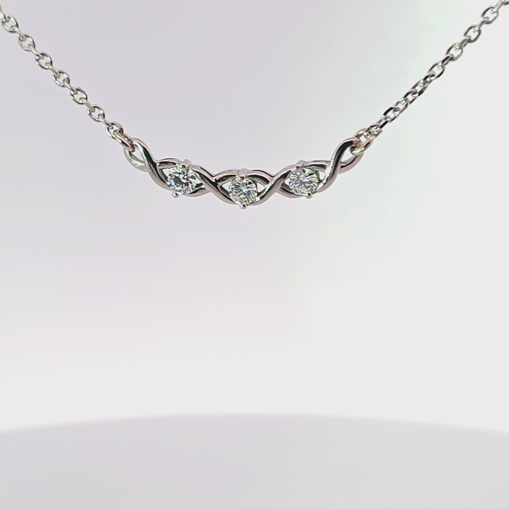 Lab Diamond Weave Necklace, 1/2 Ct. TW, 14K White Gold