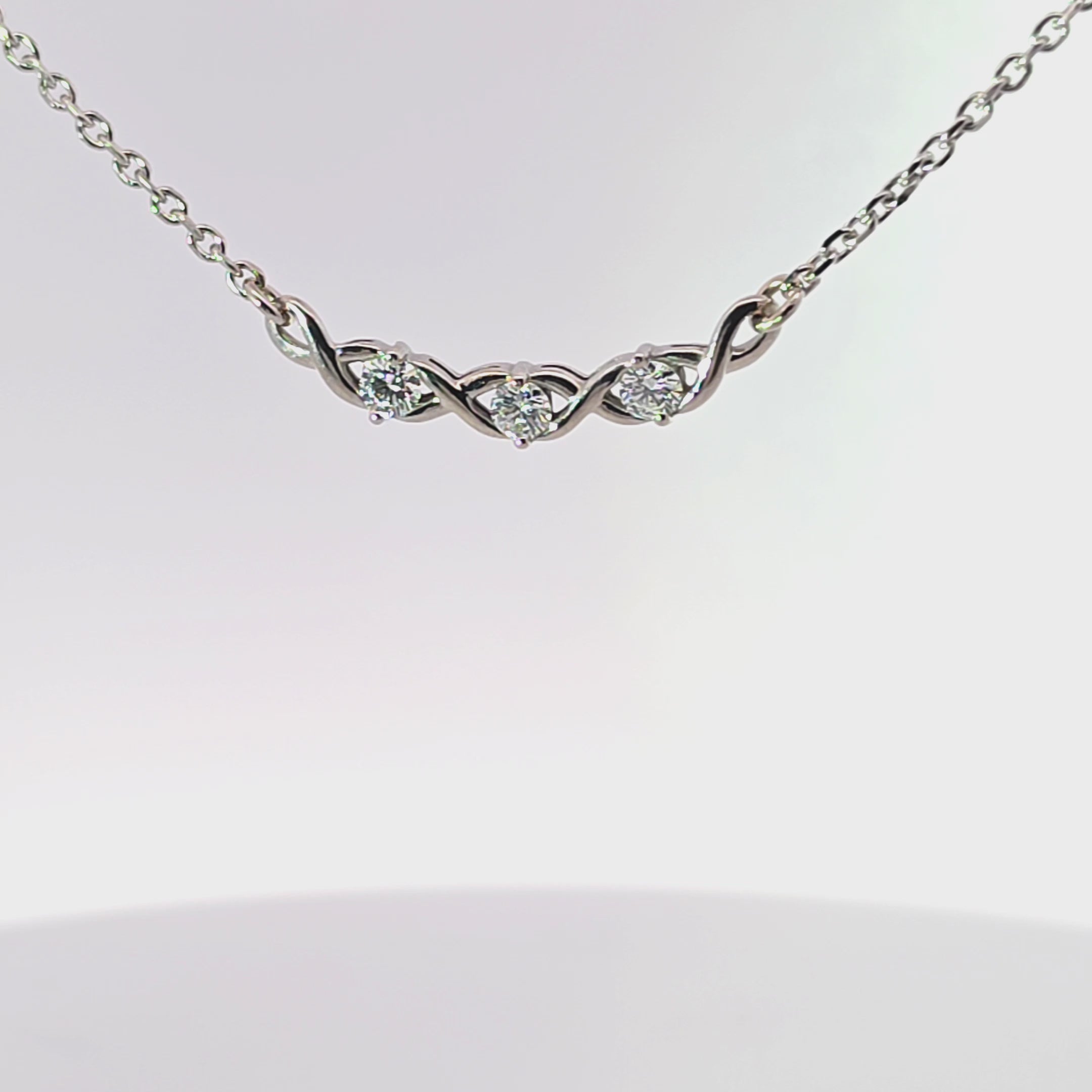 Lab Diamond Weave Necklace, 1/2 Ct. TW, 14K White Gold