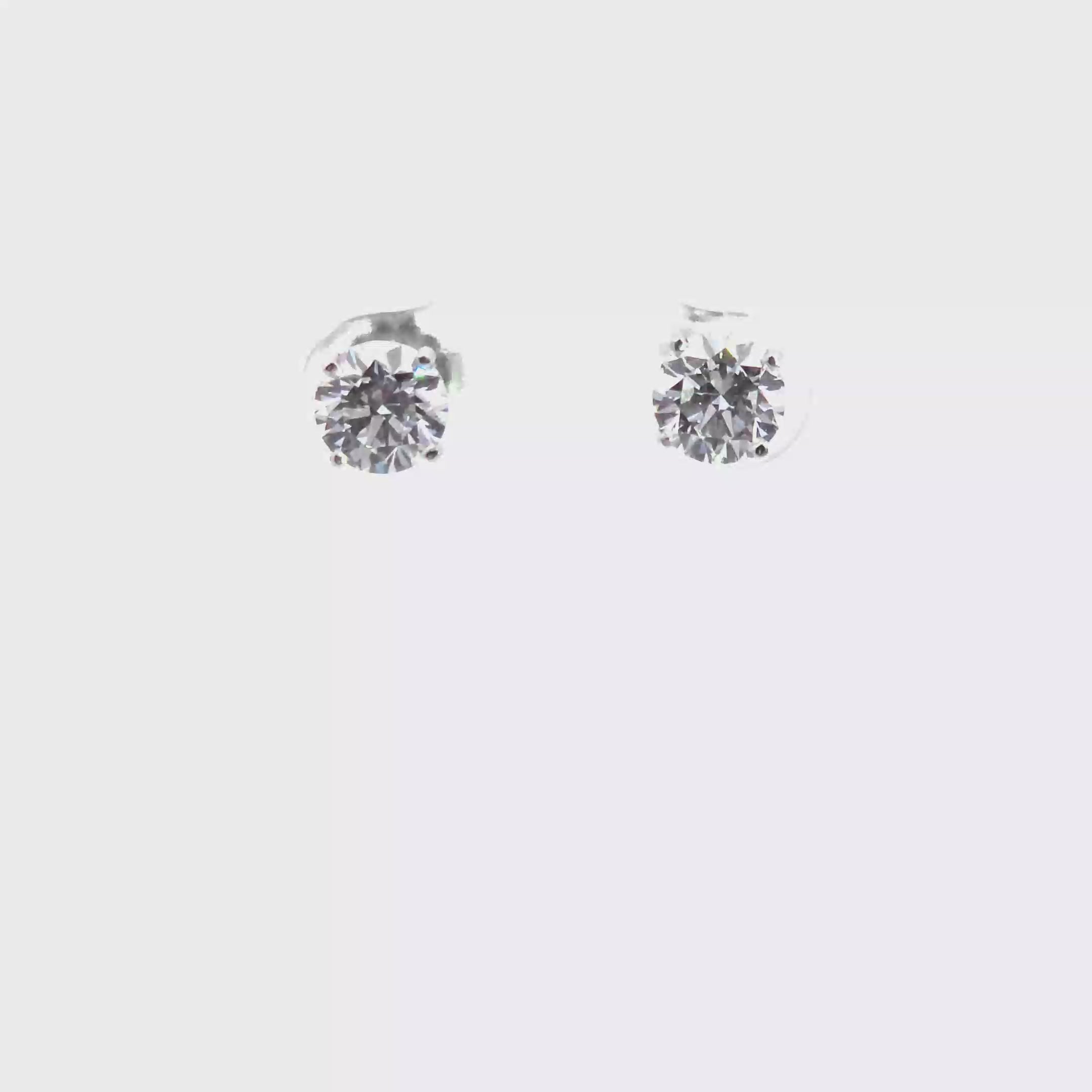 2ct Lab Diamond Stud Earrings in White Gold W/Certs