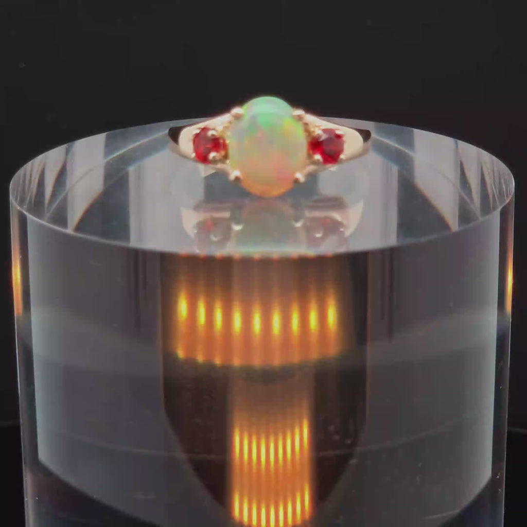 Oval Opal Multi-Stone Ring in Yellow Gold