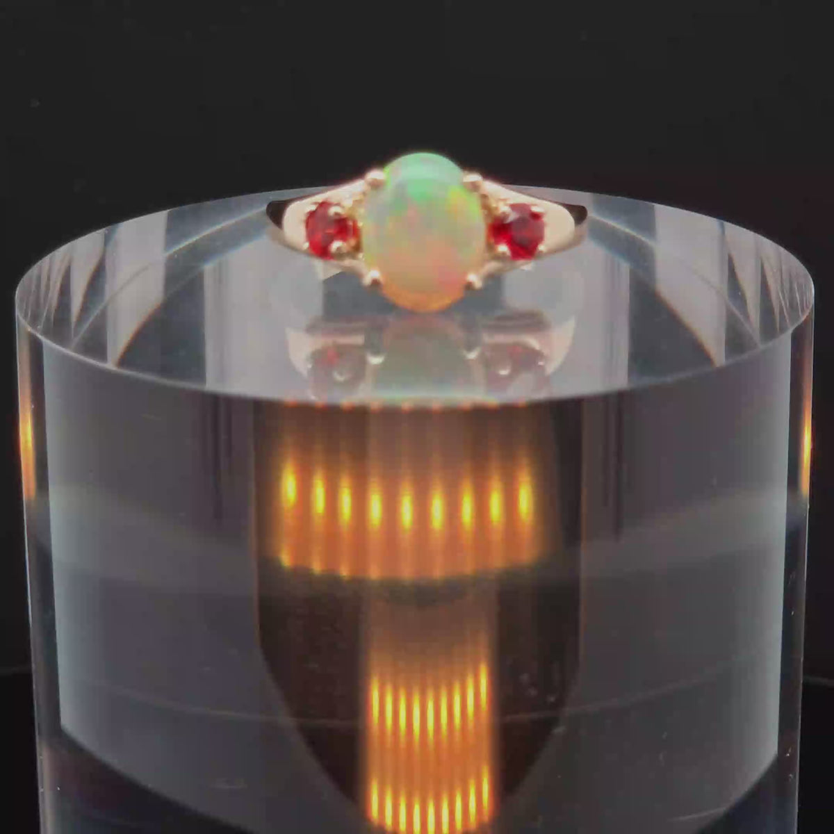 Oval Opal Multi-Stone Ring in Yellow Gold