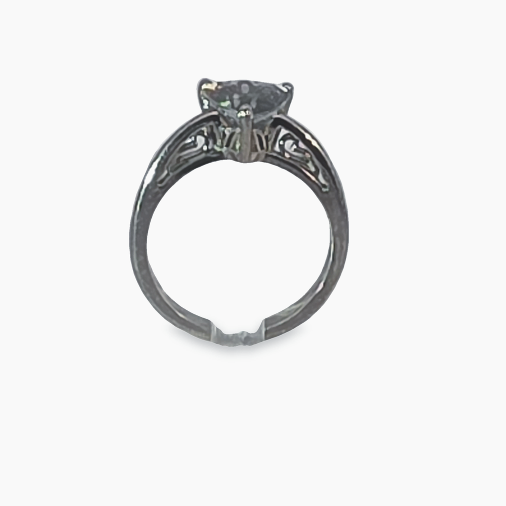 Trillion Cut Mystic Topaz Solitaire Ring in Continuum Silver